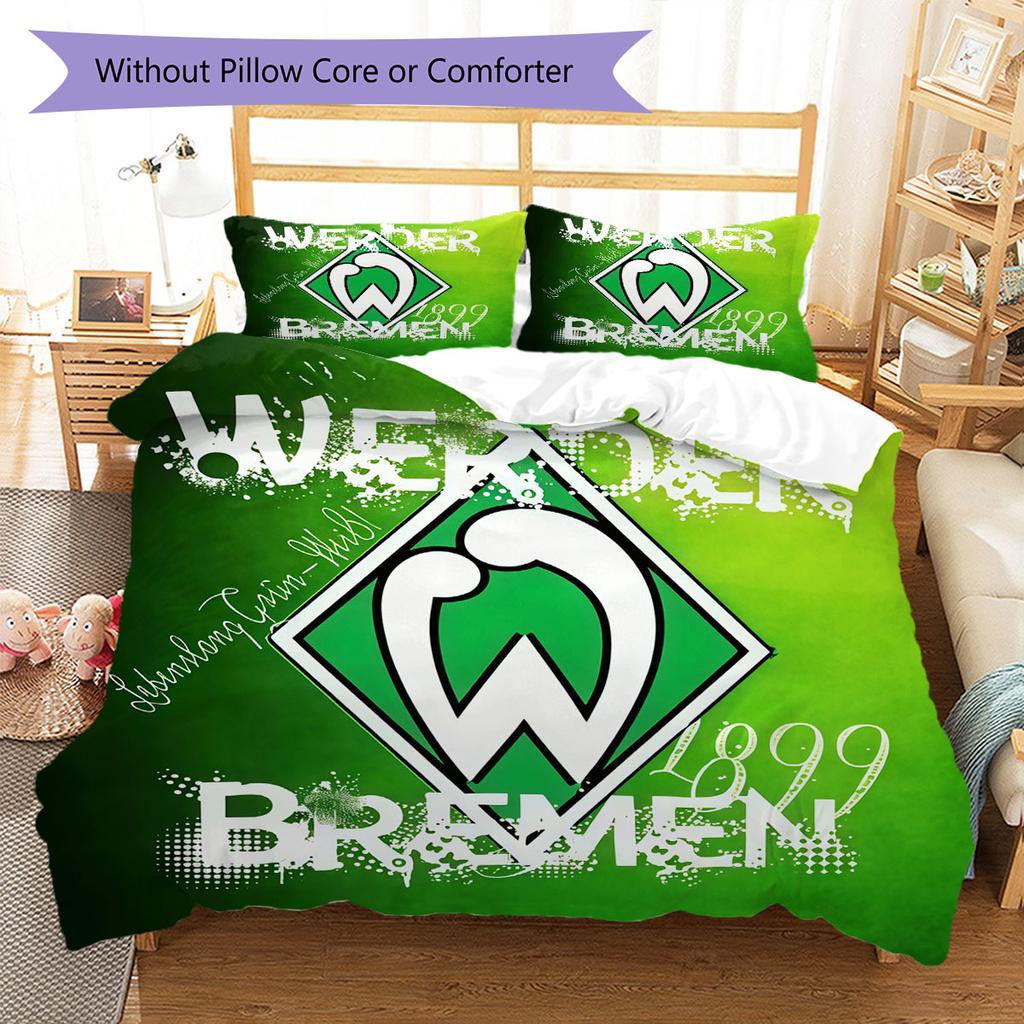 Set Copripiumino Trapuntato Werder Bremen Federa Decorazione Casa Regalo di Compleanno (1 * copripiumino + 2 * federa, senza nucleo)