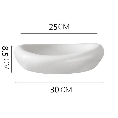 Pure White Ceramic Plate Irregular Dinner Plate Dish Fruit Tray Salad Bowl Dessert Plates Hotel Restaurant Decorative Tableware