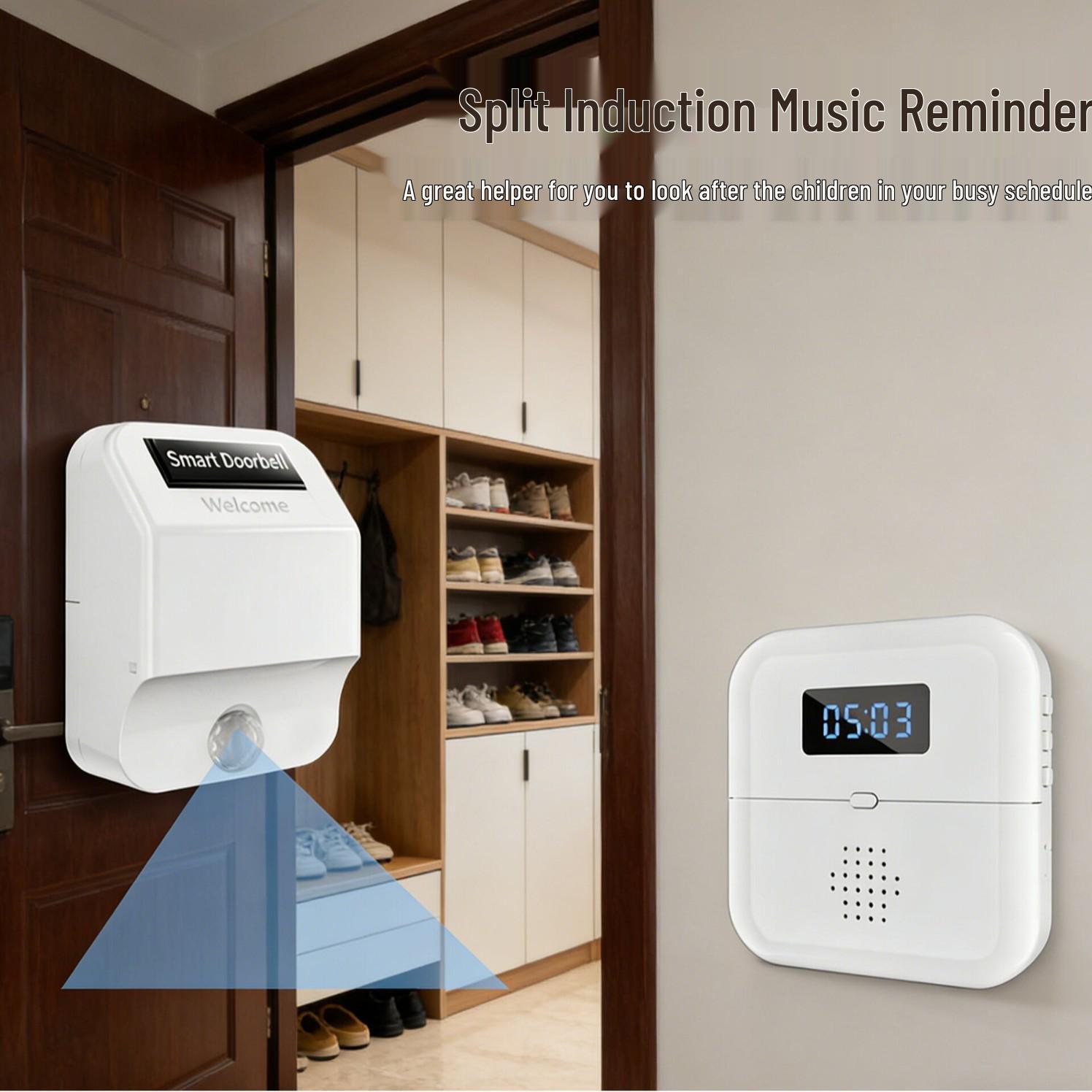 

Inductive Doorbell: Home Entry Reminder & Caretaker Assistant for Families with Children Transmitter (Pairing Required)