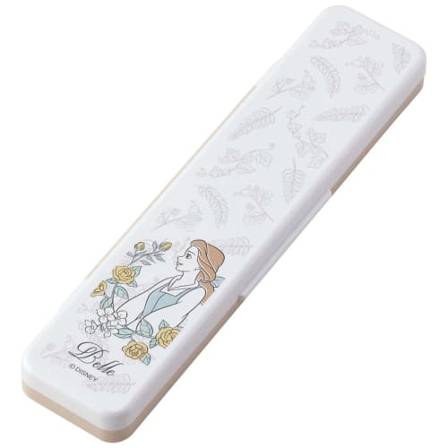 Skater Chopsticks and Spoon Set, Disney Belle Botanical Design, 18cm, Adult Size, Antibacterial, Made In Japan, CCS3SAAG-A