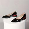Fashion Women's New Pointed Patent Leather Mid Heel Oversized Comfortable Casual Retro Work Single Shoe