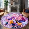 1pc Kpop Team2 Carpet, Round Rug, Comfortable, Suitable for Entryways, Living Rooms, Office, And Bedrooms, Christmas Decoration
