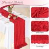 3 Pack Red Cheesecloth Table Runner, 17 x 108 inch, Semi Sheer Boho Cheese Cloth Fabric Table Runner Bulk for Wedding, Birthday, Party, Holiday, Home