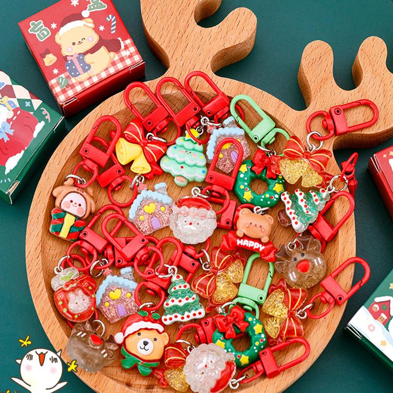 1/4 ks Vánoční slepý box klíčenka Roztomilá mini slepá krabička Vánoční DIY dekorace na batoh přívěsek Miniaturní klíčenka Dárkové překvapení