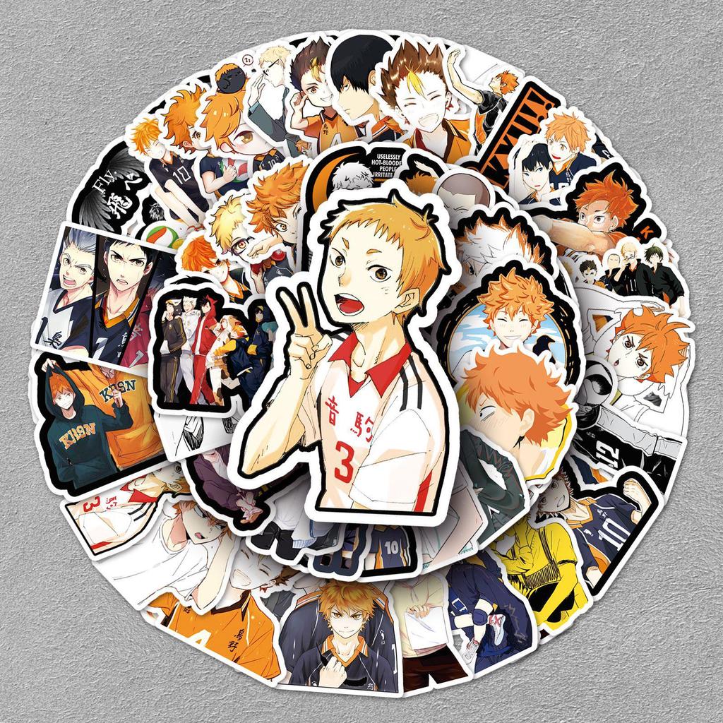 Haikyuu!! Anime Stickers: 52-Piece Waterproof Set for Notebook, Car, Motorcycle, Suitcase