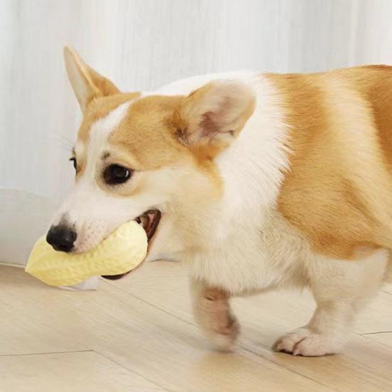 Juguete Chirriante de Cacahuete para Perro Juguete Seguro para la Dentición de Cachorros Juguete Masticable para Perros Juguete de Limpieza Dental para Perros Grandes Pequeños Medianos