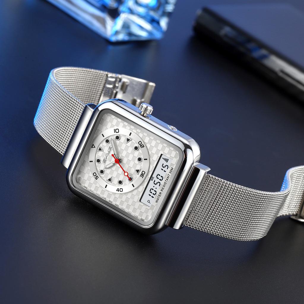 Steel belt gold watch men's electronic watch multi-function business electronic watch