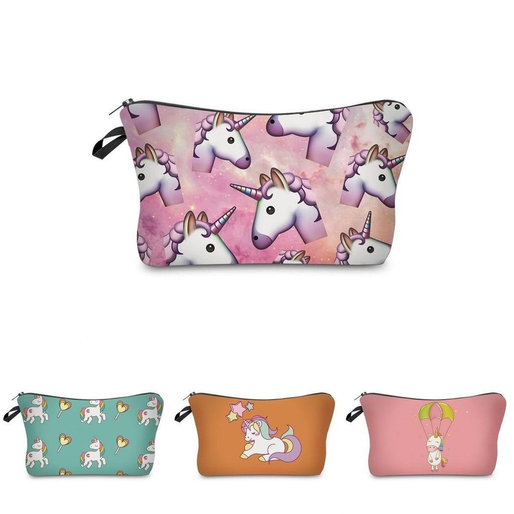 Entzückliche Einhorn Make-Up Tasche Emoji Kosmetik Reiseetui Ideal für Mädchen und Damen