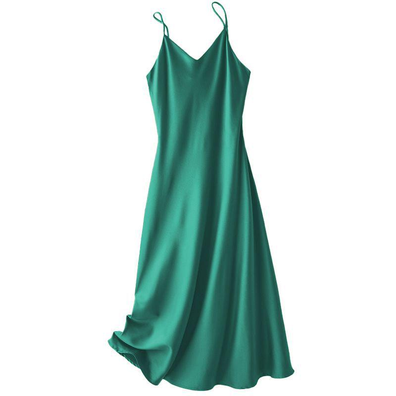 Last Piece: French Elegant Midi Slip Dress with Tag Removed