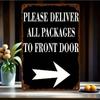 Vintage Metal Wall Sign Courier Instruction Poster for Door