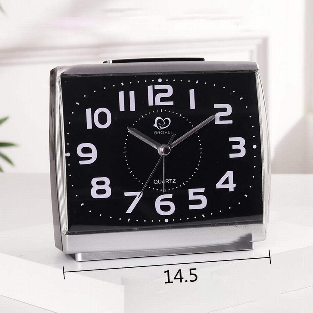 No-Tick Number Square Alarm Clock Night Light Simple Quiet Quartz Clock Office Bedrooms Bedside Table Home Decor Accessories