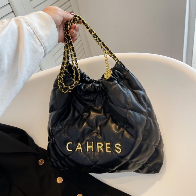 

Large capacity tote bag women s new diamond letter chain shoulder messenger bag fashionable tote bag чёрный
