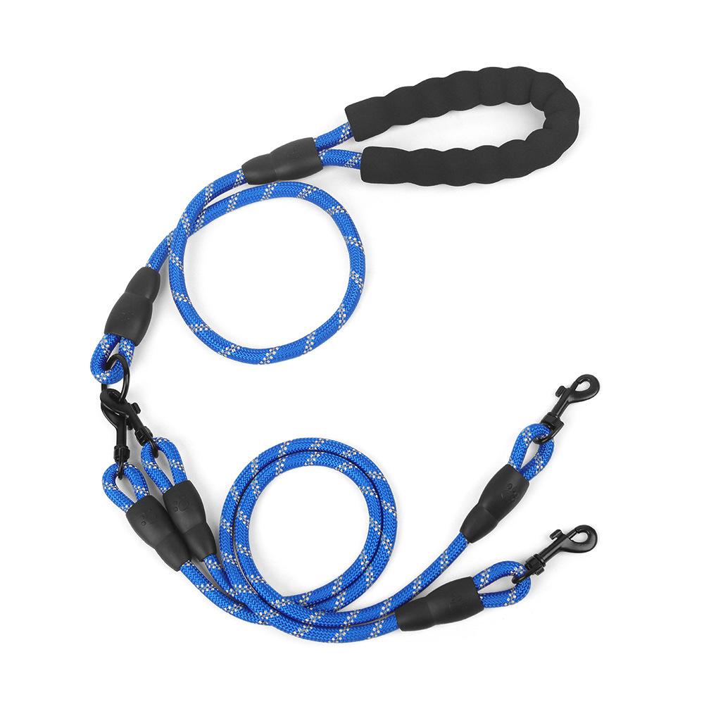 

Повідець для собаки Багатоголовий мотузок Вибухозахищений та Захищений від заплутування Повідець для домашніх тварин Стійкий до укусів та зносостійкий Мотузок для вигулу собаки One drag two синій