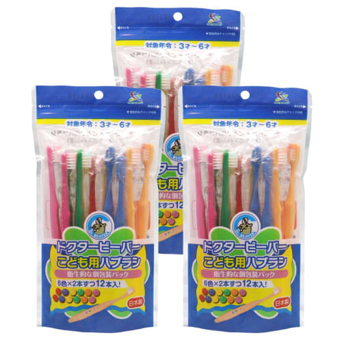 

Поставки UFC Доктор. Детская зубная щетка Beaver, обычная, 12 щеток x 3 пакета, возраст 3-6 лет, детская зубная щетка