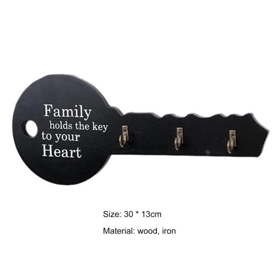 1 Set Schlüsselhalter, auffälliges Buchstabenmuster, Holz, Retro, rustikales Schlüsselhalter-Set, Wanddekoration für Zuhause