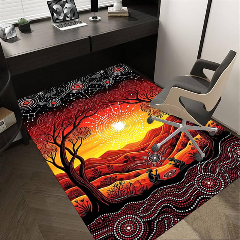 

1PC Australian Aboriginal Art Non-Slip Floor carpet, Office, family, bedroom, Studio - Large Area Rug, Decorative Mat, Longlasting Material-C0436 60cm by 90cm