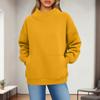 Women's Fashionable Casual Solid Color Round Neck Long Sleeved Pocket Sports Casual Pullover Sweatshirt Top