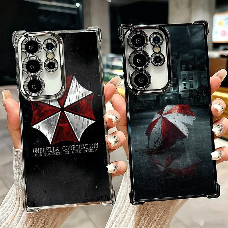 R-Resident-Evil Game Plating Phone Case For Samsung Galaxy S24 S25 FE S26 Edge S23 Ultra S22 S21 Plus S20 Anti-Fall Airabag Cove