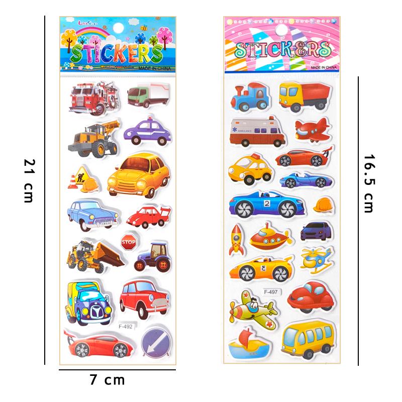 3D Puffy Vehicle Stickers Random 5/10 Sheets Reward Decoration Sticker Birthday Festival Holiday Ornament Gift Girl Boy JGC ZYF