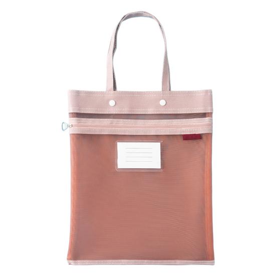 

Сетчатая сумка на молнии с ручкой, двухслойная нейлоновая сумка для документов, прозрачная сумка для бумажных файлов, сумка для офиса, школы, дорожных принадлежностей розовый