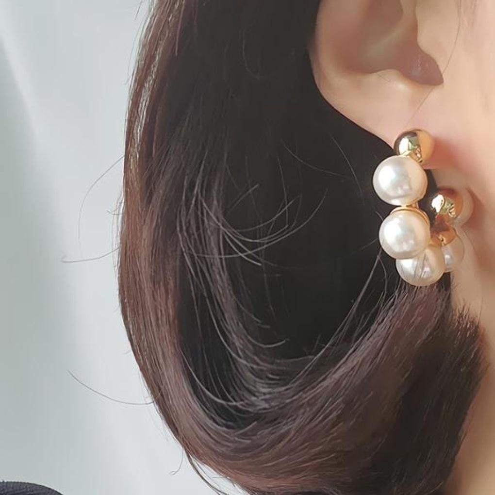 Women's Daily Big Pearl Earrings Dongdongdongring