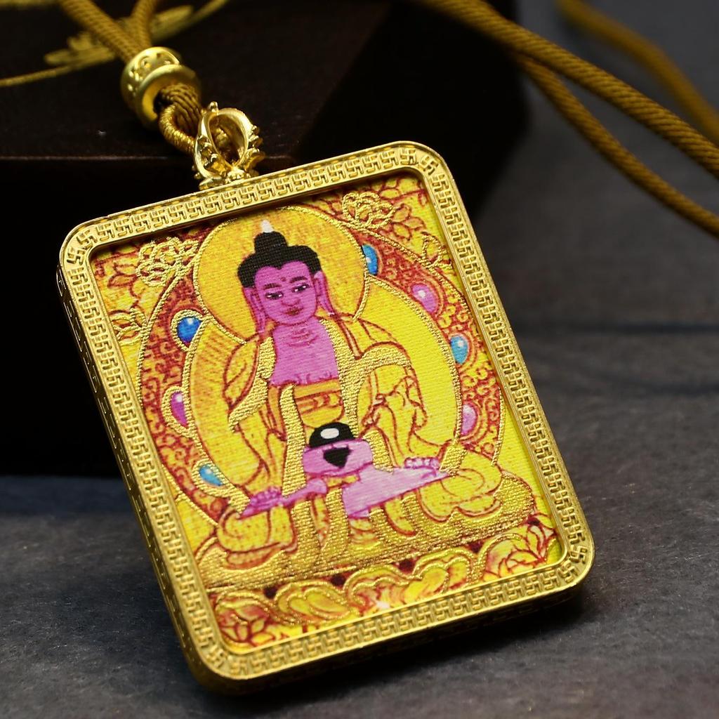 Tibetan Gold-Gilded Alloy Shell Thangka with Eight Guardian Deities & Medicine Buddha