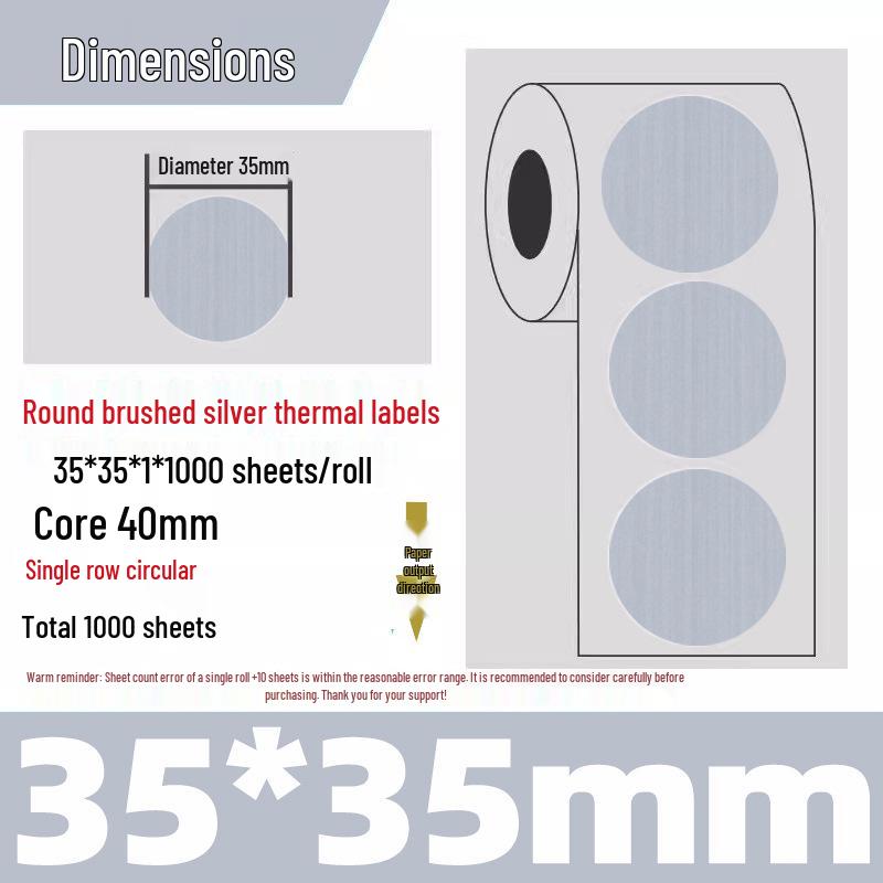 Silver Thermal Adhesive Printable Food Label