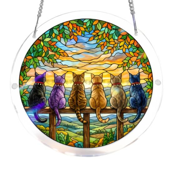 Acryl Puzzle Sonnenfänger 83 Teile DIY Sonnenfänger Bastelset für Erwachsene Buntglas Fenster Hängeornament für Haus Garten Dekoration