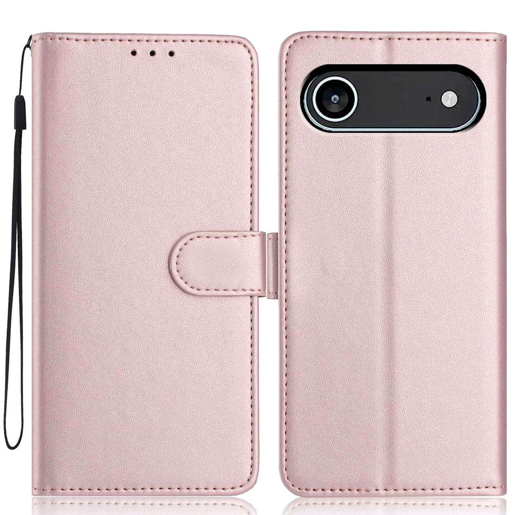For iPhone 16 Pro Max Kickstand Case Bi-fold Card Bag PU Leather Coated TPU Cover Compatible with