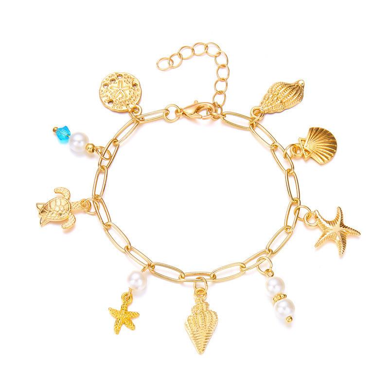 Seashell Beach Bracelet With Alloy Electroplate For Womens Casual Wear