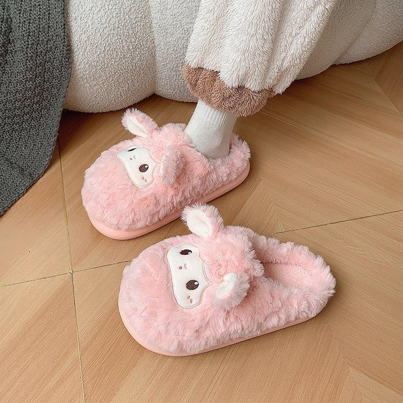 Shi Xiao Baotou Slippers New Autumn and Winter Cute Cartoon Warm 2025 Home Winter Cashmere Cotton Slippers Women