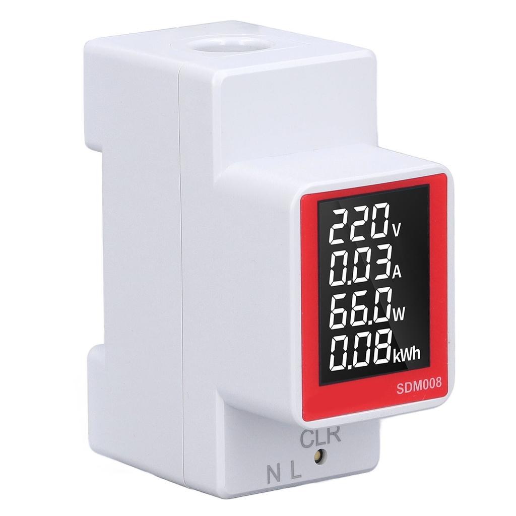 AC-Digitalanzeigemessgerät, Schienentyp, Leistungsvoltmeter, Energierücksetzfunktion, Löschfunktion, AC 50–300 V