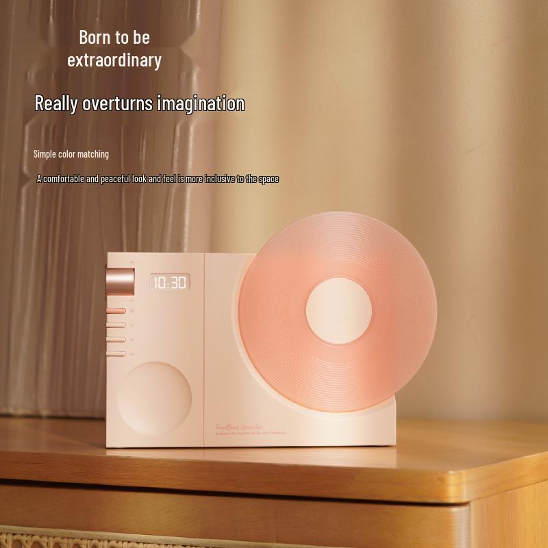 Portable Retro Vinyl Bluetooth Speaker with USB Charging, TF Card Support & Clock