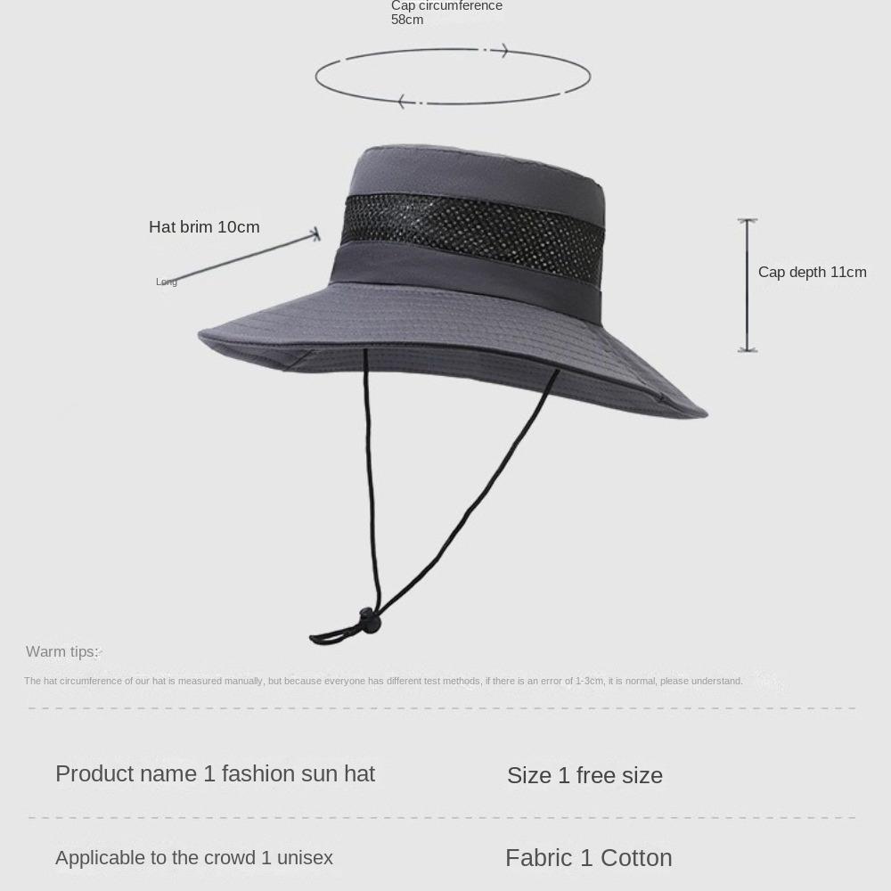 Fashion Trendy Bucket Hat Anti-Sun Anti-UV Fishing Cap Breathable Adjustable Beach Hat Gift