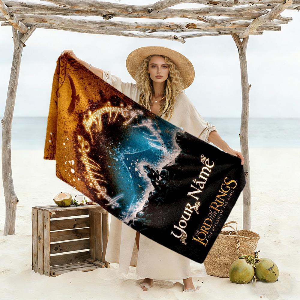 Lord Rings Customizable Name Beach Towel Soft Durable Quick-Dry