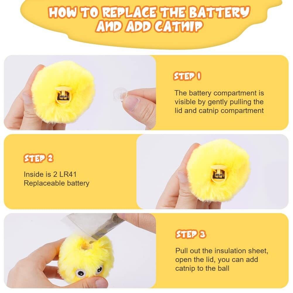 Automatic Cat Toy with Random Barking Sounds Interactive Plush Ball for Boredom Relief & Exercise Electric Pet Teaser Gift