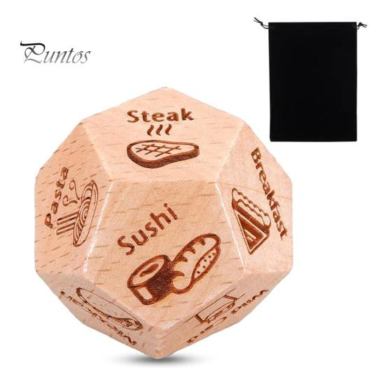 Date Night Dice Wooden Food Decision Dice 12 Side Date Night Ideas Anniversary Valentine's Day Gift for Adult Couples Husband Wife