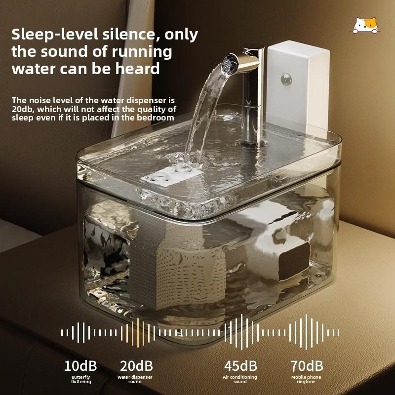 The Cat Water Dispenser Is An Unplugged Wireless Sensor Smart Pet Water Dispenser That Automatically Circulates Without Getting Your Mouth Wet