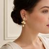 1 Pair Faux Pearls Dangle Earrings for Women, Gold Plated Grape Cluster Drop Earrings, Prom Wedding Bridal Jewelry