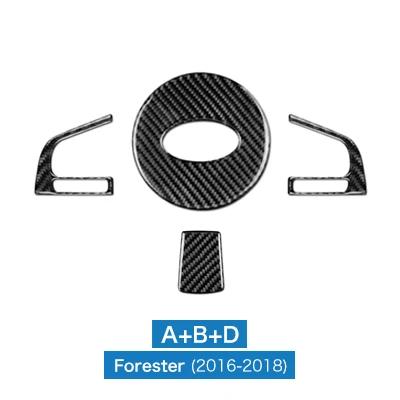 Real Soft Carbon Fiber Interior Trim Accessory for Subaru Forester 2016 2017 2018 Steering Wheel Center Button Sticker