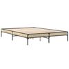 Bed Frame in Sonoma Oak Finish 150 x 200 cm Made of Engineered Wood and Metal