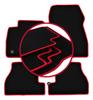 Velour Floor Mats with Red Edge For: Ford Focus MK3 USA Sedan, Station Wagon (2010-2019)