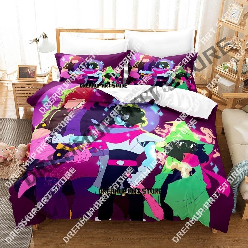 3D Print Deltarune 2 Bedding Set Single Twin Full Queen King Size Bed Set Adult Kid Bedroom Duvetcover Sets Game Bed Sheet