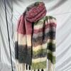 Shawl scarf niche design high sense contrasting color scarf scarf fringed shawl