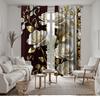 White Rose Gold Leaf Curtains Hd Print Pocket Rod Top Living Room Bedroom Study Polyester Decor Sheer Made Of Great Window Treatment