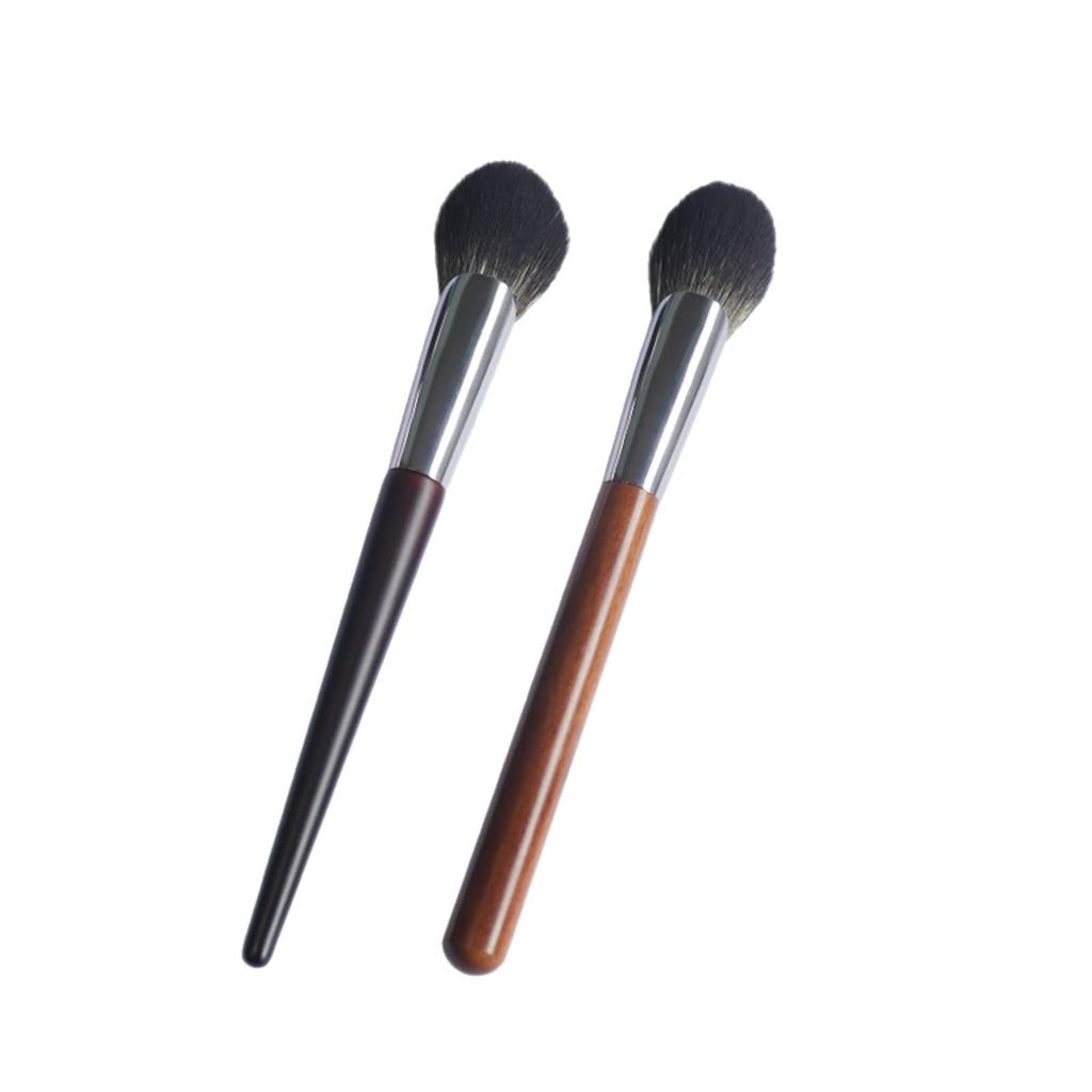 High-End Rosewood Peach Heart Blush & Eyeshadow Brush with Synthetic Bristles