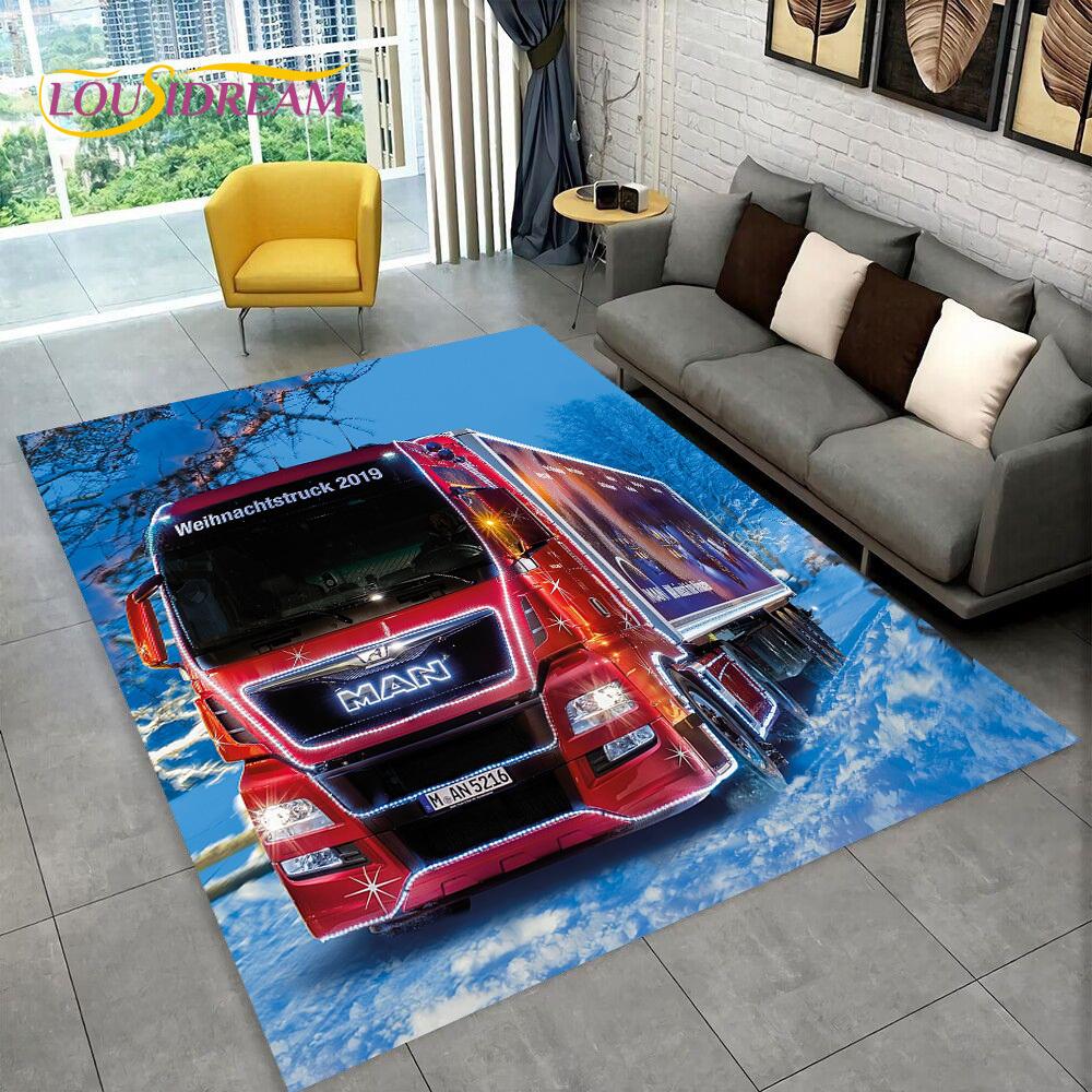 Latest MAN Truck Lorry 3D Printing Rug Carpet for Living Room Bedroom Home Decor,Floor Mat Non-slip Decoration for Sofa Doormat