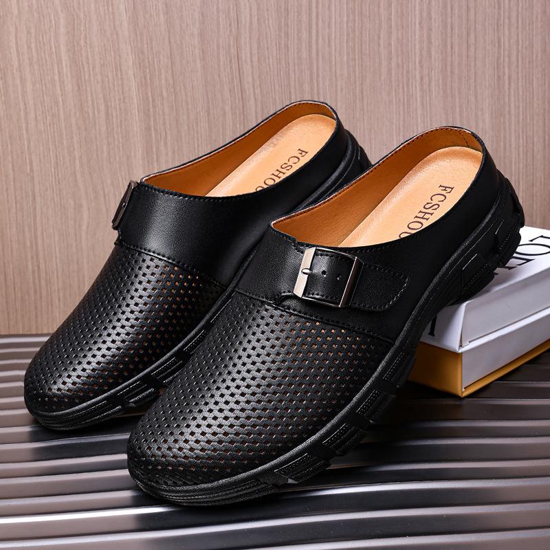 Men's Large Genuine Leather Slip-On Closed-Toe Loafers