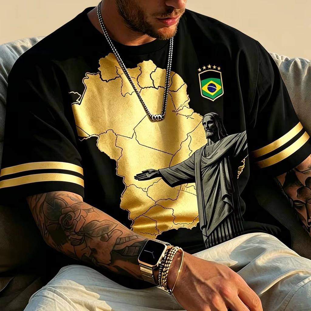 2026 Été Nouveau Brésil Jésus Maillot de Football Extérieur Entraînement de Football Respirant T-shirt Homme Séchage Rapide Top pour Sports Course à Pied