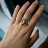 Round Beads Handmade Pendant Ring Creative Elastic Rope Ring Vintage Jewelry Gift  for Women Girls